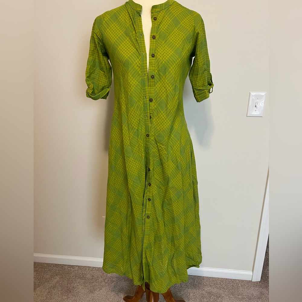 Boho Button down midi dress - Pure cotton